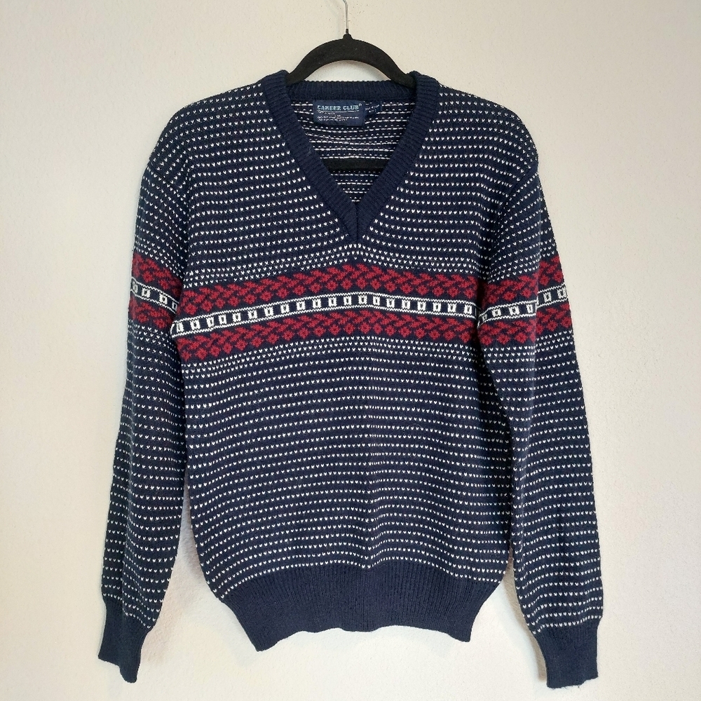 Vintage Career‎ Club V-Neck Sweater Size Meduim